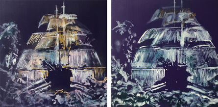 Sergio Bazan, ‘Barcos Violeta II & III, Diptych . Mix media on Canvas’, 2008