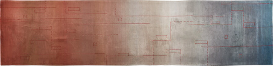 Unique "Score" carpet from the Stretto House, Dallas, Texas