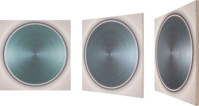 Robert Schaberl, ‘ZF green dance with broken aubergine 3-4 2016 (130x)’, 2016