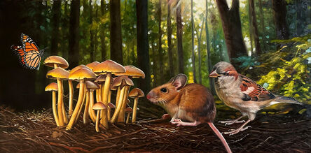 Marc Dennis, ‘Sparrow and Jumping Mouse Find the Magic Mushrooms’, 2023
