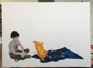 "Burning Down The House" – Stencil Acrylic Spray Paint on Canvas