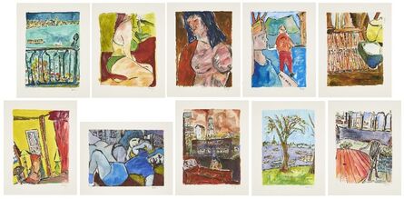 Bob Dylan, ‘The Drawn Blank Series, 2008 (the complete portfolio of 10 prints): Sidewalk Café; Statue of Liberty; Two Sisters; Lakeside Cabin; Sunday Afternoon; Vista from Balcony; Woman on a Bed; Cassandra; Bragg Apartment, New York City; Dad's Restaurant’