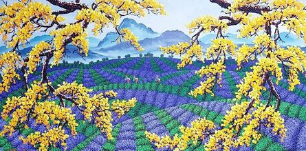 Soe Soe, ‘Lavender Field and Yellow Flower’, 2023