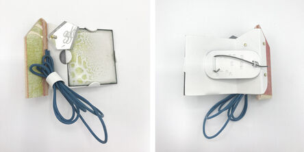 Erin Rappleye, ‘pART mart: B3-G1 - Contemporary Brooch with Alternative Materials and a Beautiful Composition (Blue+Olive+White) ’, 2021