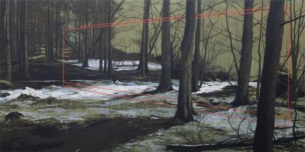 Andrew Mackenzie, ‘Dark Woodland (Red Structure)’, 2021