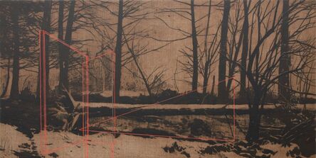 Andrew Mackenzie, ‘Snow Covered Fallen Pine (Red Structure)’, 2021