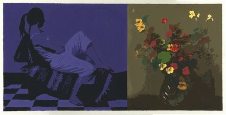 Sean Cain, ‘Diptych with Seated Figure and Fantin-Latour Nasturtiums’, 2017