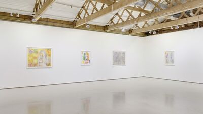 Ghada Amer & Reza Farkhondeh: Love is a Difficult Blue, installation view