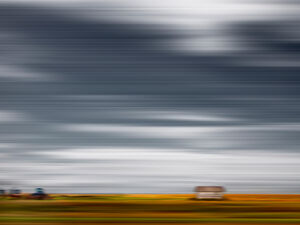 Farmland Afternoon V2 - contemporary, abstract landscape, photography on dibond