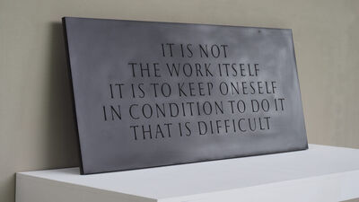 Trevor Clarke, ‘It is not the work itself it is to keep oneself in condition to do it that is difficult’, 2009