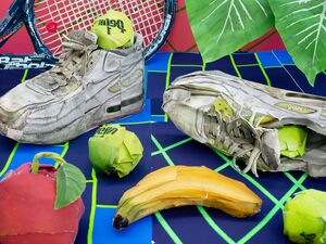 Still Life with Tennis Balls and Racket