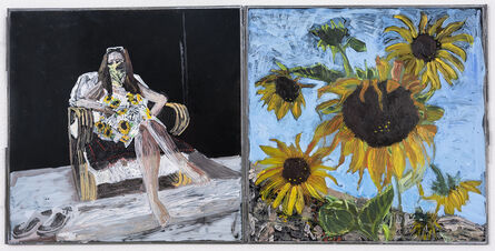 Gail Norfleet, ‘Pages from a Glass Book: Claire with Sunflowers’, 2020