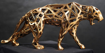 Richard Orlinski, ‘Wild panther dentelle bronze doré’, 2022
