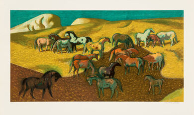Millard Sheets, ‘Brood Mare Pasture’, c. 1977