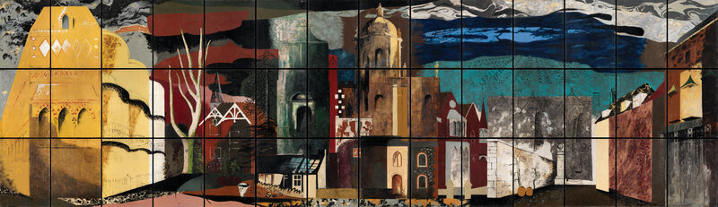John Piper, ‘The Englishman's Home’, 1951, Painting, Oil on 42 panels, Liss Llewellyn