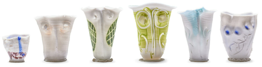Group of six small Light Gatherer vases, Philadelphia, PA