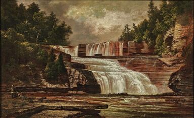 David Johnson (1827-1908), ‘Figures by Trenton Falls’
