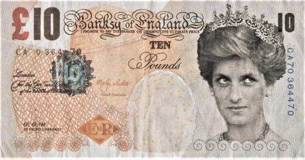 Banksy, ‘Di-Faced Tenner (with COA hand-signed)’, 2004