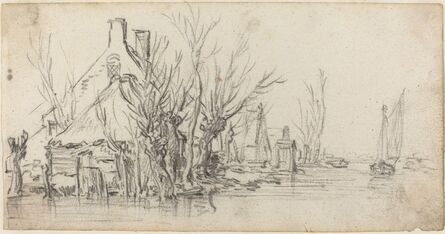 Jan van Goyen, ‘Cottages by a River’, ca. 1627/1629