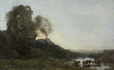 Jean-Baptiste-Camille Corot, ‘Le Gué aux Cinq Vaches (The Ford with Five Cows)’, ca. 1865