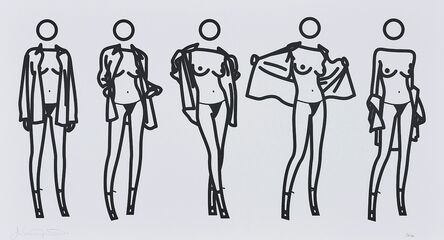 Julian Opie, ‘Woman taking off man’s shirt in five stages. (K21).’, 2004