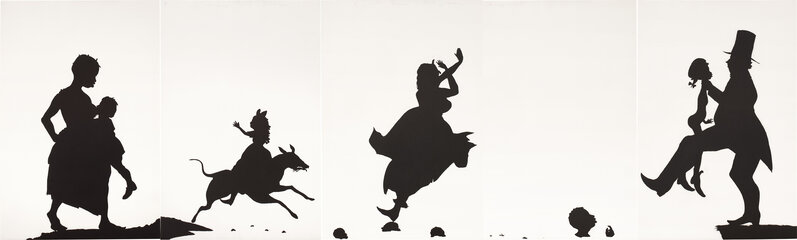 Kara Walker, ‘A Means to An End... A Shadow Drama in Five Acts (L. P. p. 216, fig. 85)’, 1995, Print, Etching and aquatint, on five sheets of Somerset paper, the full sheets., Phillips