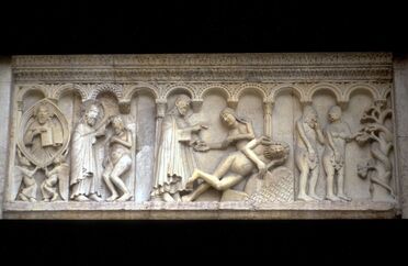 Wiligelmo, ‘Modena Cathedral: Creation and Fall, west façade’, ca. 1099