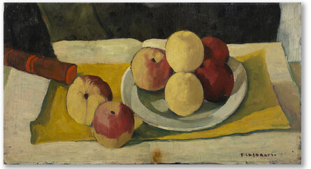 Felice Casorati, ‘Mele (o Piatto di mele con il bastone)’, 1942