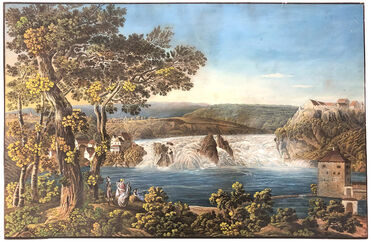 Johann Jakob Lorenz Billwiller, ‘View from Neuhausen towards the Rhinefall’, ca. 1800