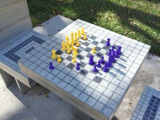 The Bass Projects - Jim Drain Chess Tables, installation view