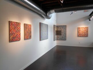 "Spray Weaver" by Stephen Giannetti and "Profound Subtlety" by Eleanor Wood, installation view