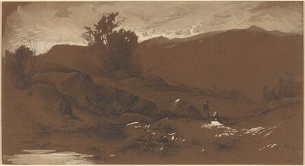 William M. Hart, ‘Figures in a Landscape’, 1860