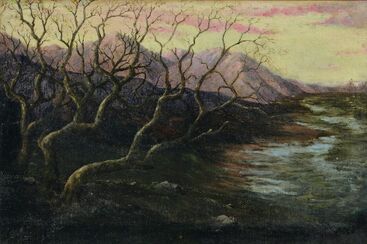 Paul Cornoyer, ‘Sunset Landscape with Trees (Possibly Gloucester)’