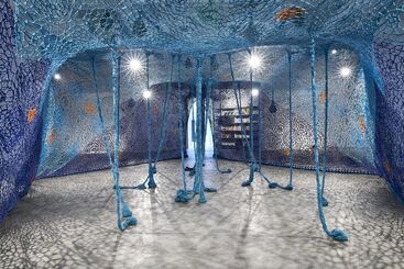 Ernesto Neto: One Day We Were All Fish and The Earth's Belly, installation view