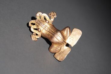 Panama, Veraguas or Parita style, c. 1000-1550, ‘Classic Veraguas Cast Gold Frog with Serpents from its Mouth’, Panama, Veraguas, c. AD 1000