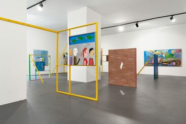 Chris Johanson: Imperfect Reality with Figures and Challenging Abstraction, installation view