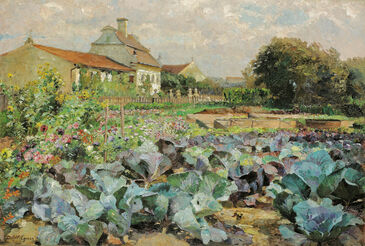 Marie Egner, ‘Farm garden in Wachau’, ca. 1900