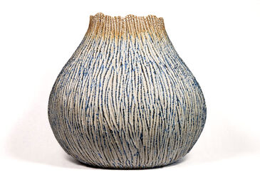 Bill Greaves, ‘Haptic Series Cobalt & White Extra-Large - textured, ceramic vessel sculpture’, 2023