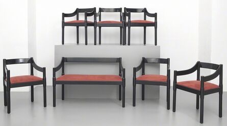 Vico Magistretti, ‘Six small armchairs and a small couch from 'Carimate' series for CASSINA’, 1963