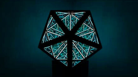 Anthony James, ‘34'' Transmorphic color icosahedron (solar black)’, 2021