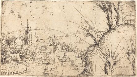 Augustin Hirschvogel, ‘Landscape with a Town at Left’, 1549