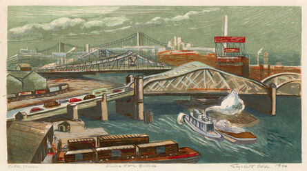 Elizabeth Olds, ‘Harlem River Bridges’, ca. 1940