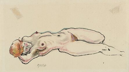 George Grosz, ‘"Naked Lying Down"’, 1915