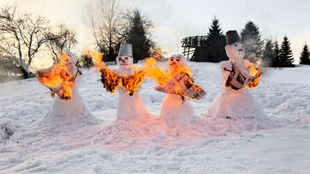 Tim Parchikov, ‘Snowmen - Burning News’, 2013