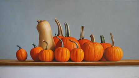 Janet Rickus, ‘A Squash and Pumpkins’, Oil on canvas