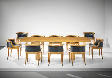 Armand Albert Rateau, ‘Unique and important dining table and set of ten chairs from the hôtel particulier Thalheimer, Paris’, ca. 1931