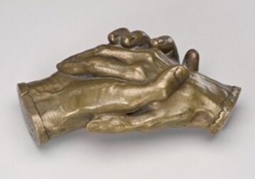 Harriet Goodhue Hosmer, ‘Clasped Hands of Robert Browning and Elizabeth Barrett Browning’, model 1853