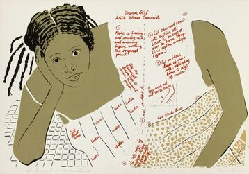 Emma Amos, ‘Dream Girl with Woven Camisole’, 1978