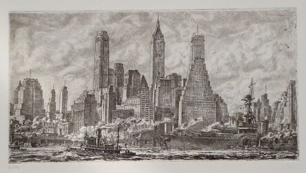 Reginald Marsh, ‘Skyline from Pier 10 Brooklyn’, 1931