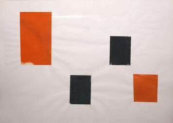 Willy Oster, ‘Untitled Geometric Abstract (Minimalism, Red, Black, Collage, Squares, Unique)’, 1990